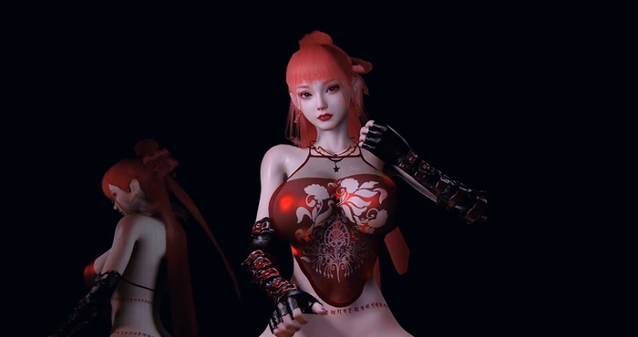 fgg99：降臣 极品御姐红色肚兜 [3D动画/动态/VAM]  [719M]