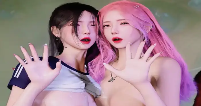 天使没翅膀：慧敏&智敏 火车摇 性感姐妹花激情双飞 [3D动漫/动态/VAM]  [1.8G]